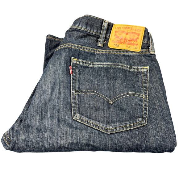 Levi's 559 Jeans Mens 40x32 ACTUAL Relaxed Straight Faded Wash Denim - Picture 1 of 9